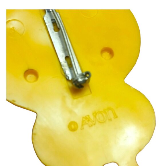 Vintage 1970s Avon Pin Pal Luv-A-Ducky Yellow Duck Spring Easter Brooch Fuzzy - Picture 3 of 3